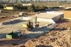 Ejecución de relleno de terraplén y cuñas de transición. 02/2023. Foto Adif Alta Velocidad.